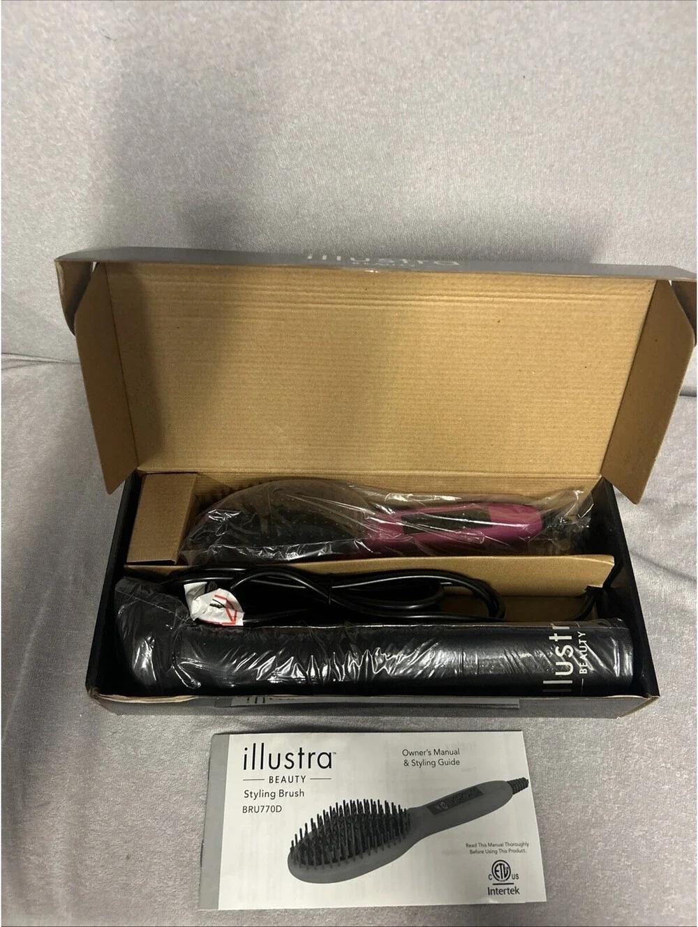 Illustra Beauty Purple Styling Brush, Clips &Bag~Digital Diplay~Max 410° New